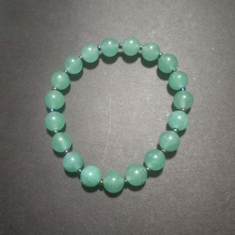 Dyed Agate Beaded Bracelet Emerald